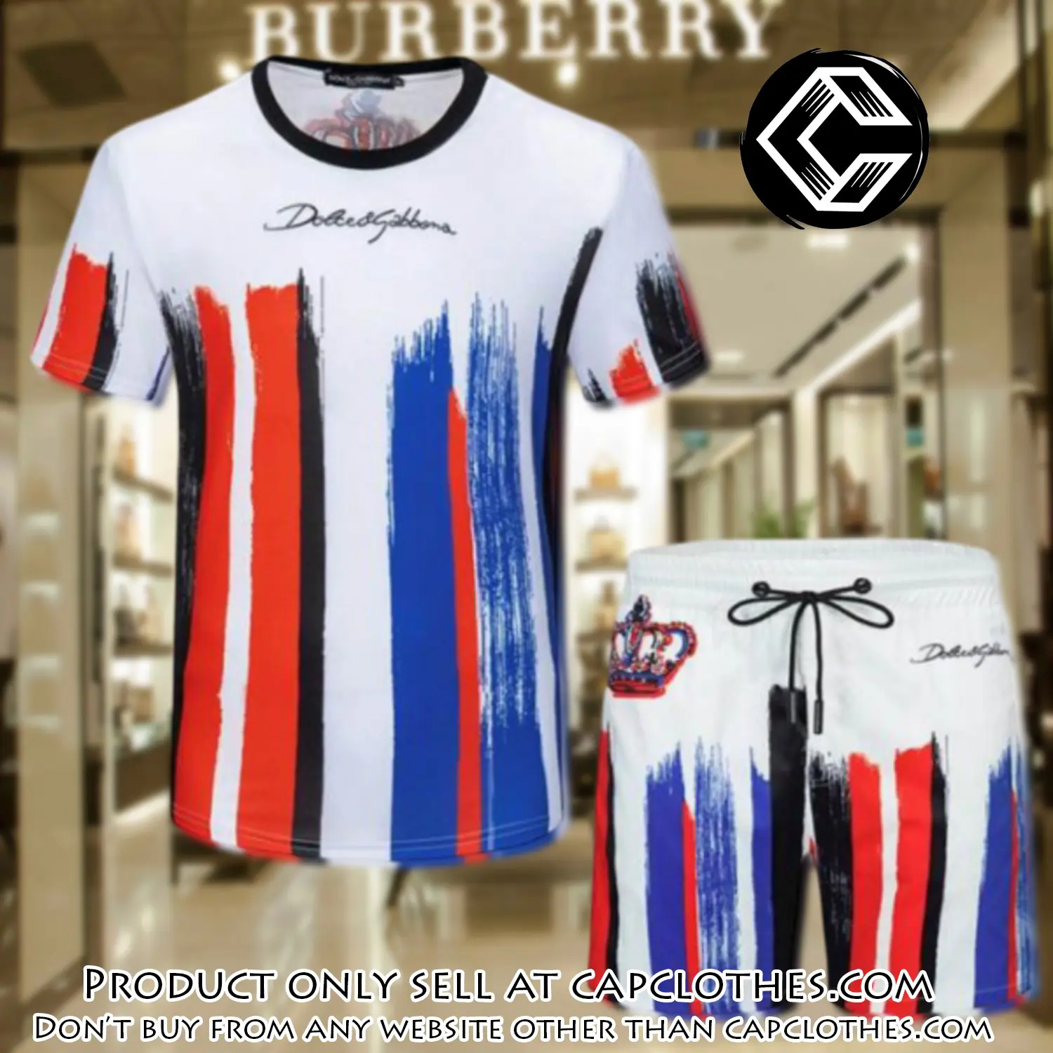 Burberry combo unisex tshirt & short limited luxury outfit cts1039 cc5648852